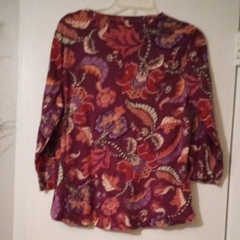 Chico's Women's Multicolor Floral Blouse SizeL - Picture 3 of 6
